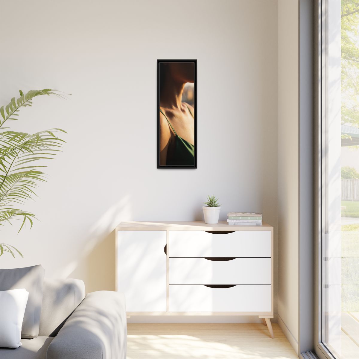 Golden Hour Matte Canvas - Framed Sunset Wall Art — Black /...