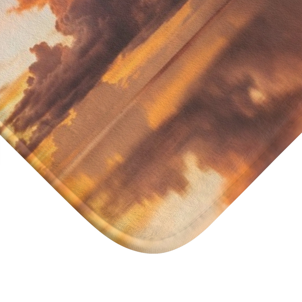 Bath Mat - Golden Hour Sunset Reflection | Echovira Gallery