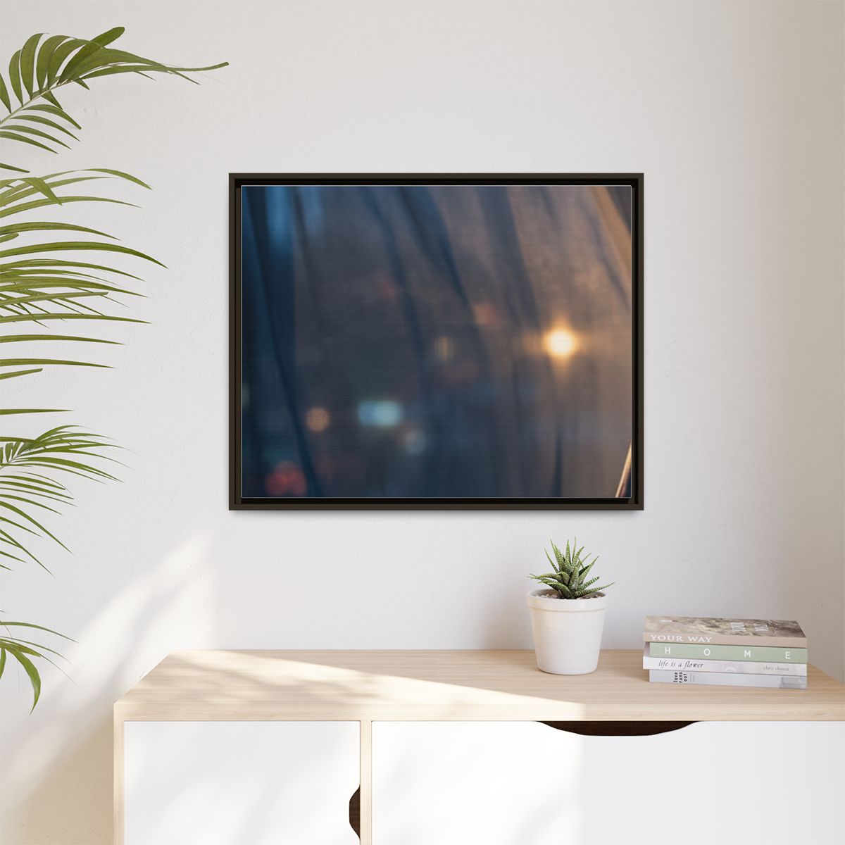 Matte Canvas, Framed - Nocturnal Solitude Silhouette —... |...