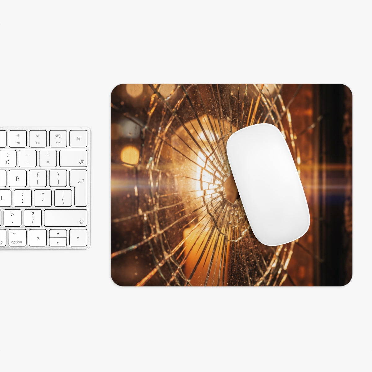 Mouse Pad - Fractured Light Moody Amber Art | Echovira...
