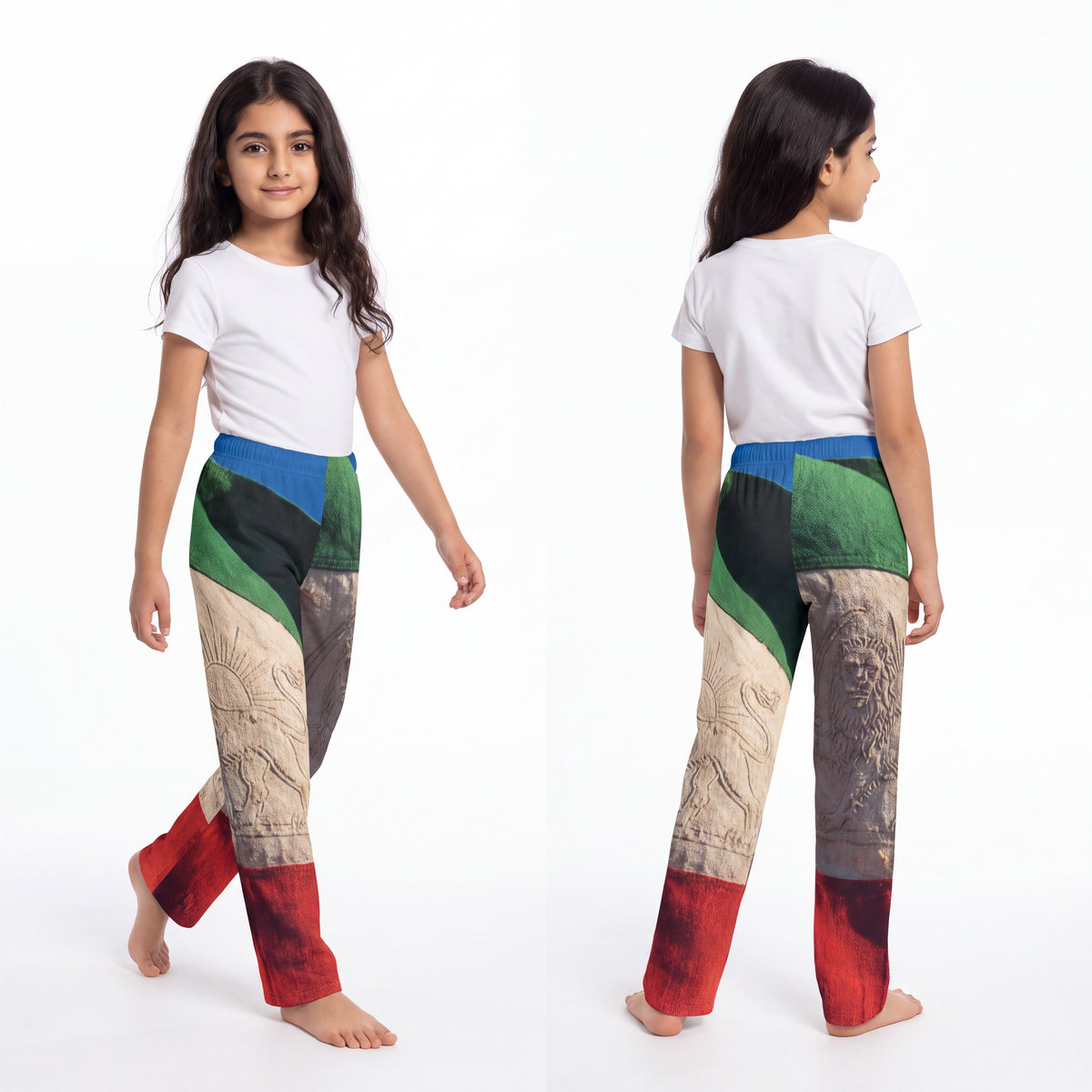 Kids Lounge Pants - Vintage Persian Lion and Sun Heritage......
