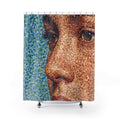 Shower Curtains - Chromatic Stipples Pointillist Portrait |...