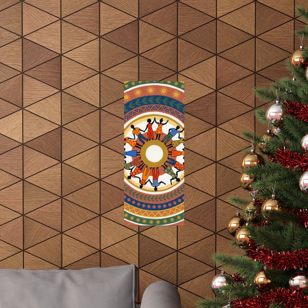 Matte Vertical Poster - Unity Mandala Folk Art (8×10 & 36×54)