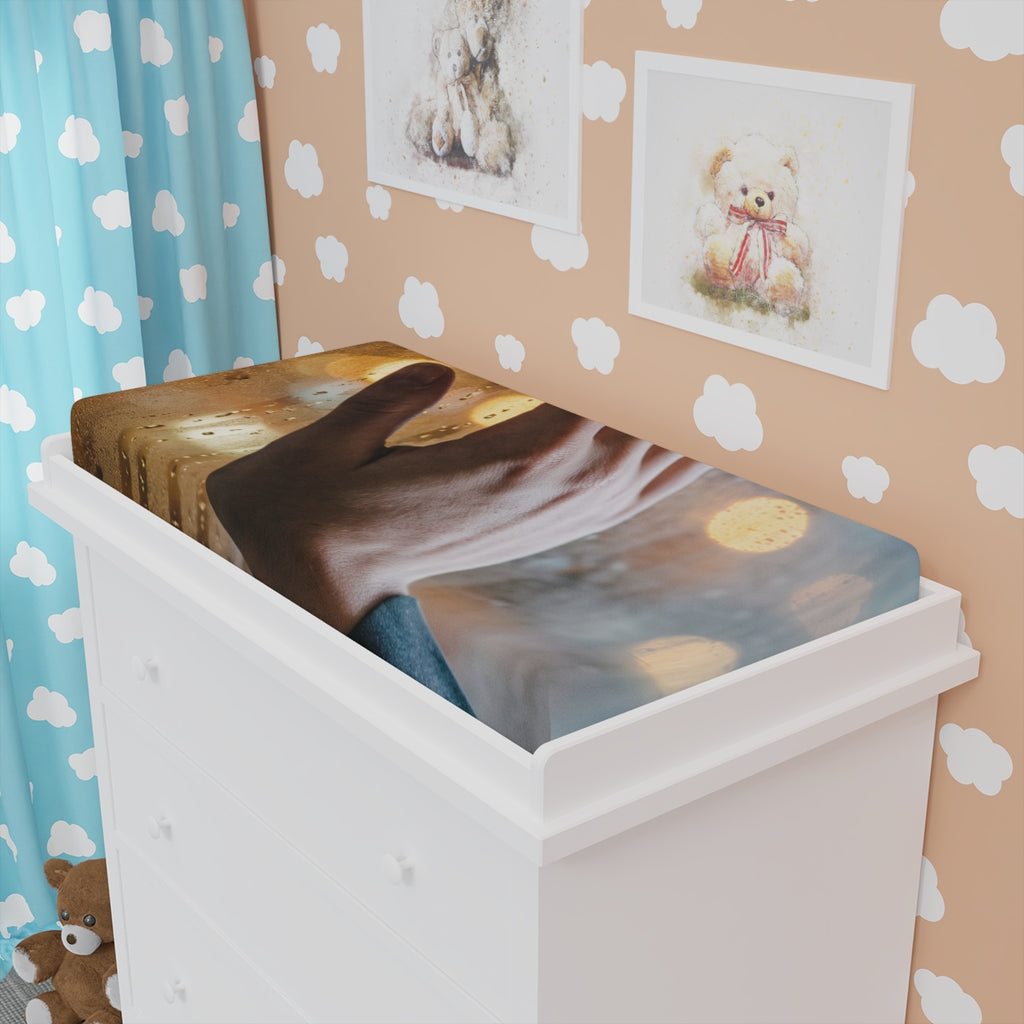 Baby Changing Pad Cover with Rainy Window Art