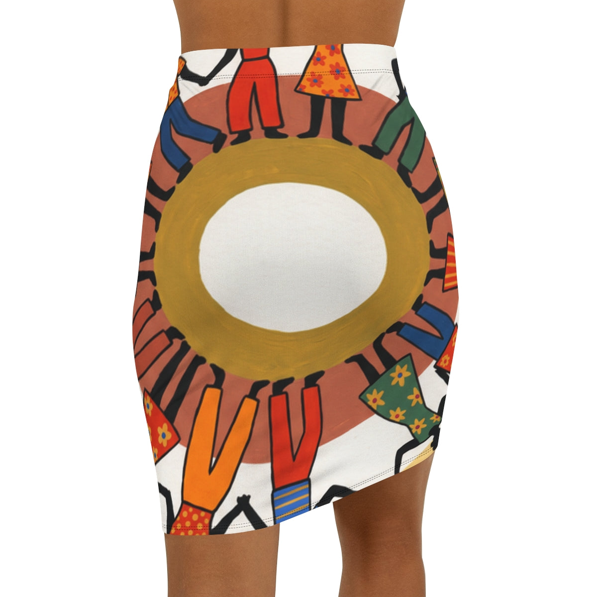 Women's Pencil Skirt - Unity Mandala Folk Art | Echovira...