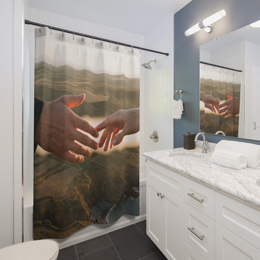 Shower Curtains - The Infinite Touch | Ethereal Coastal Art...