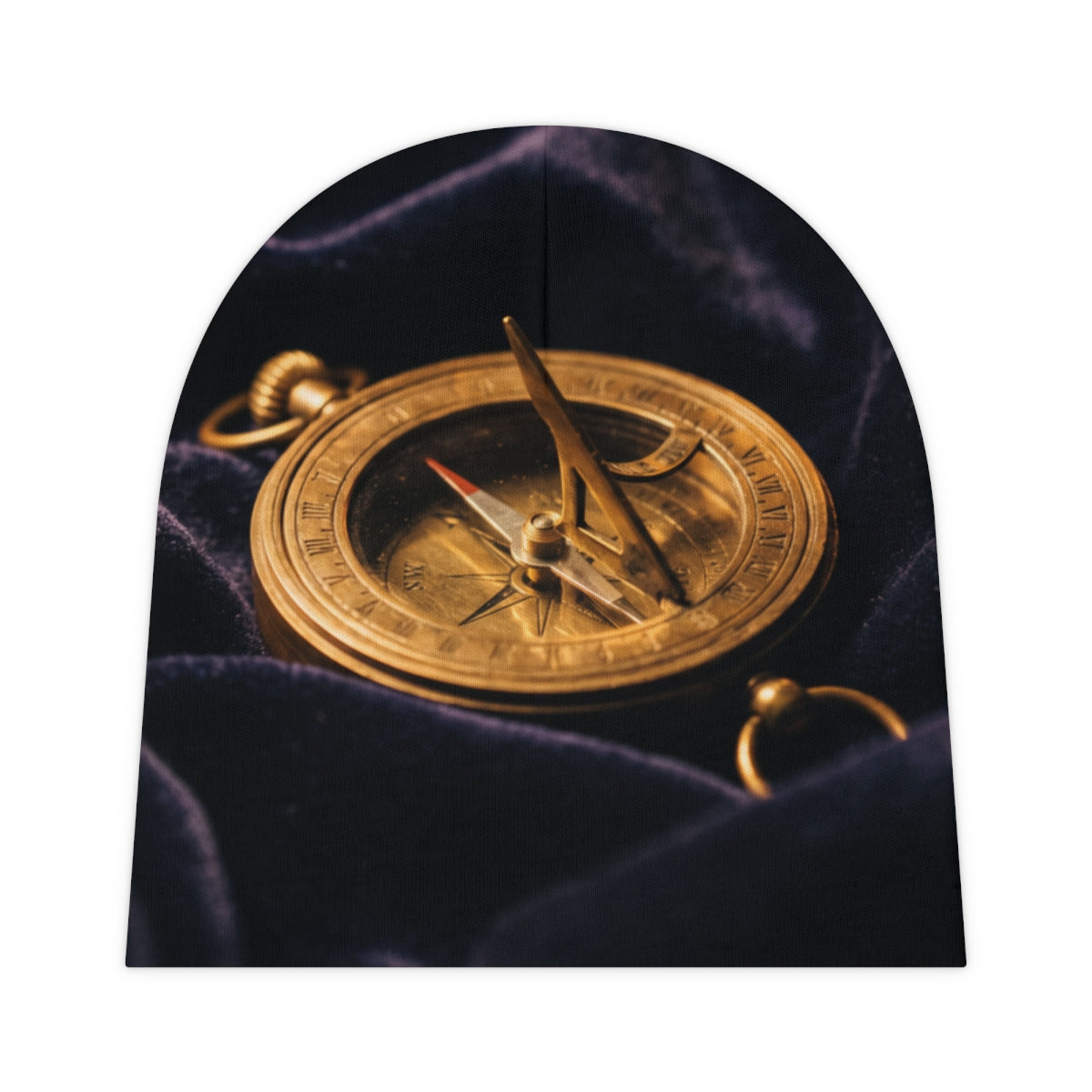 Baby Beanie with Vintage Sundial Compass