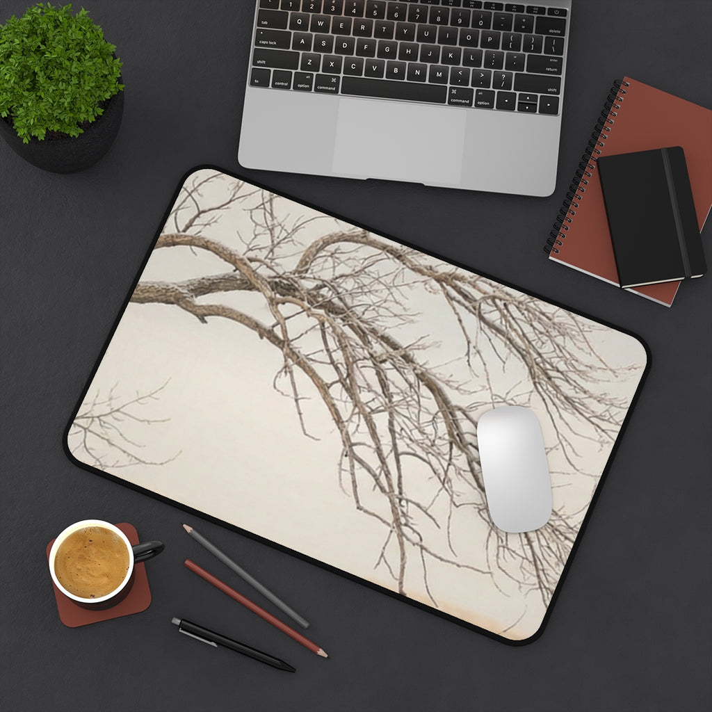 Desk Mat - Minimalist Winter Serenity