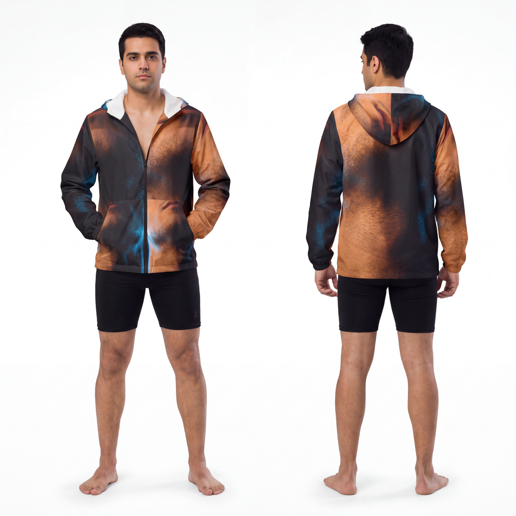 Men's Unisex Windbreaker Jacket - Midnight Glow Portrait |...