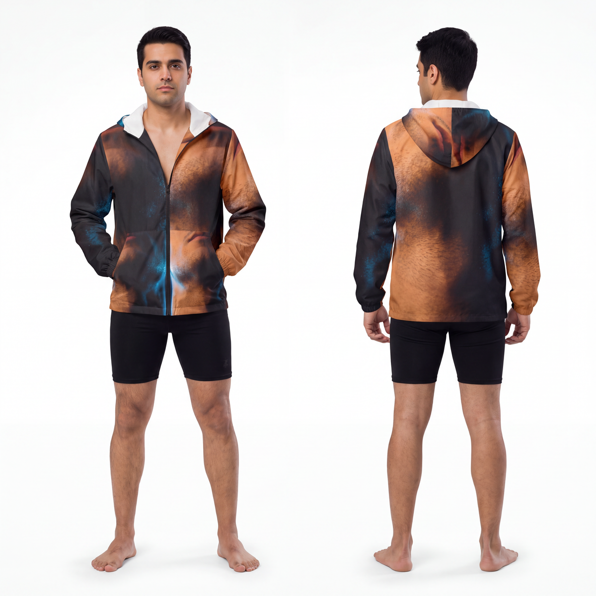 Men's Unisex Windbreaker Jacket - Midnight Glow Portrait |...