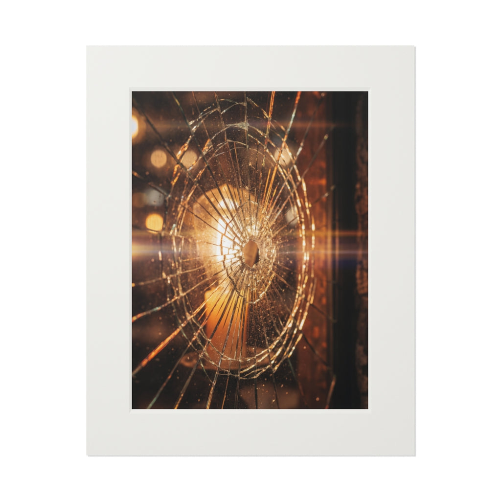 Fine Art Prints - Golden Fracture Shattered Glass Art —... |...
