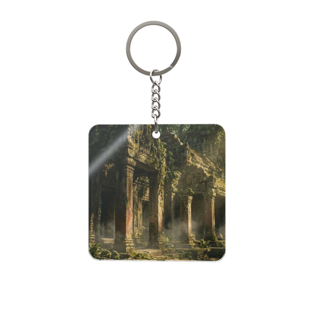 Square Keychain - Ancient Portal Charm | Echovira Gallery