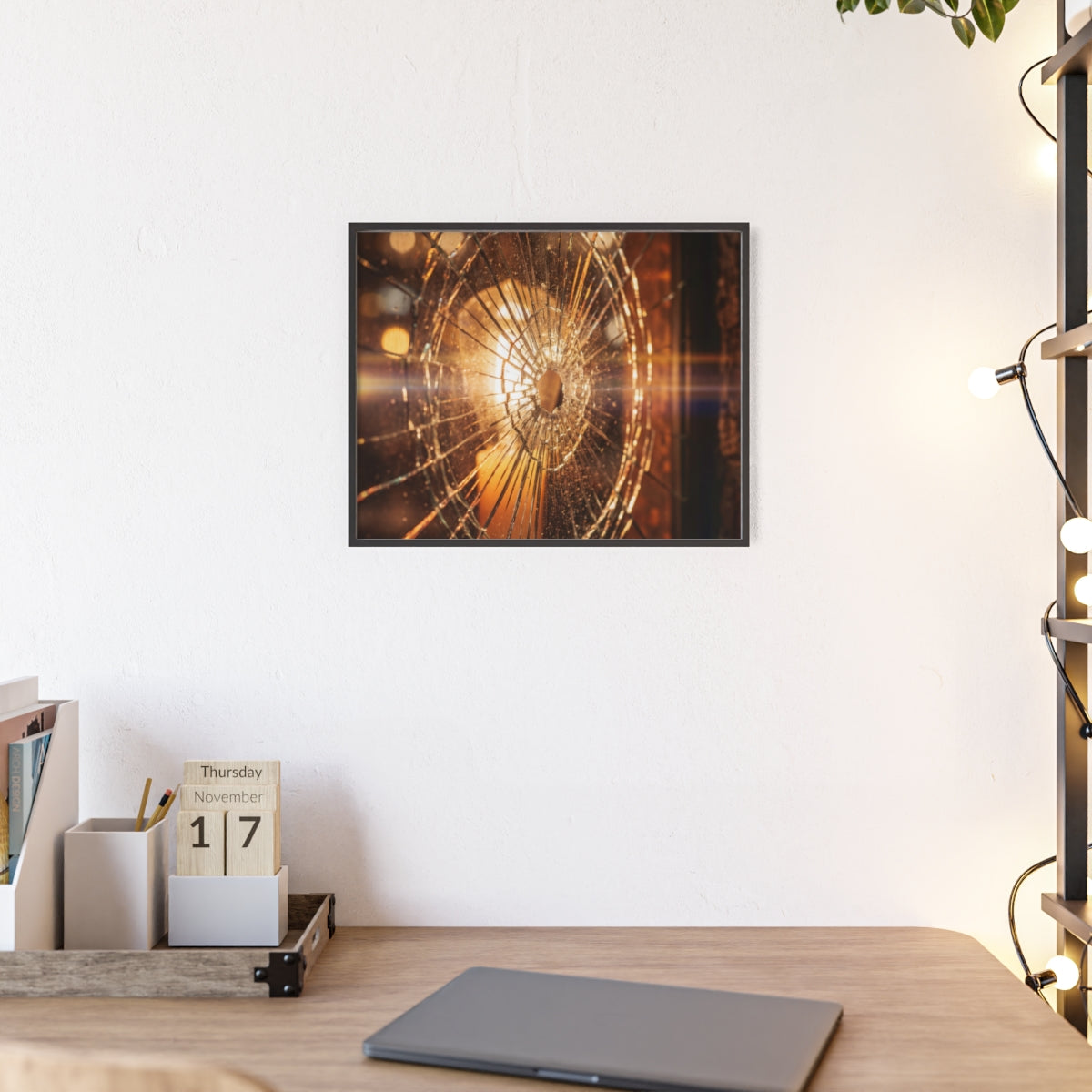 Wood Framed Poster - Cinematic Fracture — Landscape