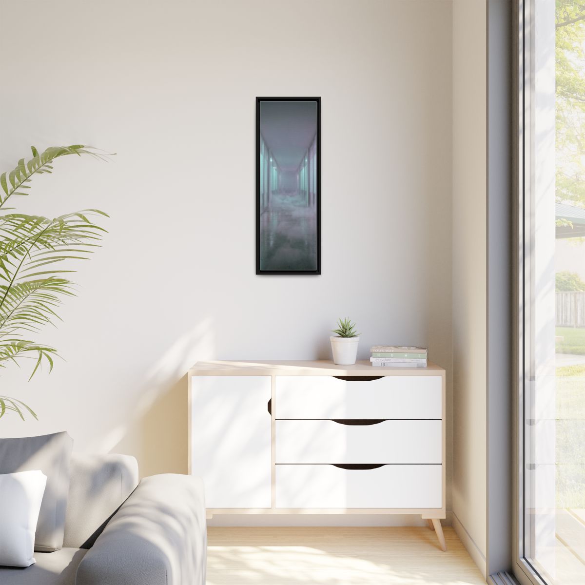 Matte Canvas, Framed - Liminal Corridor Fog Art Print —... |...