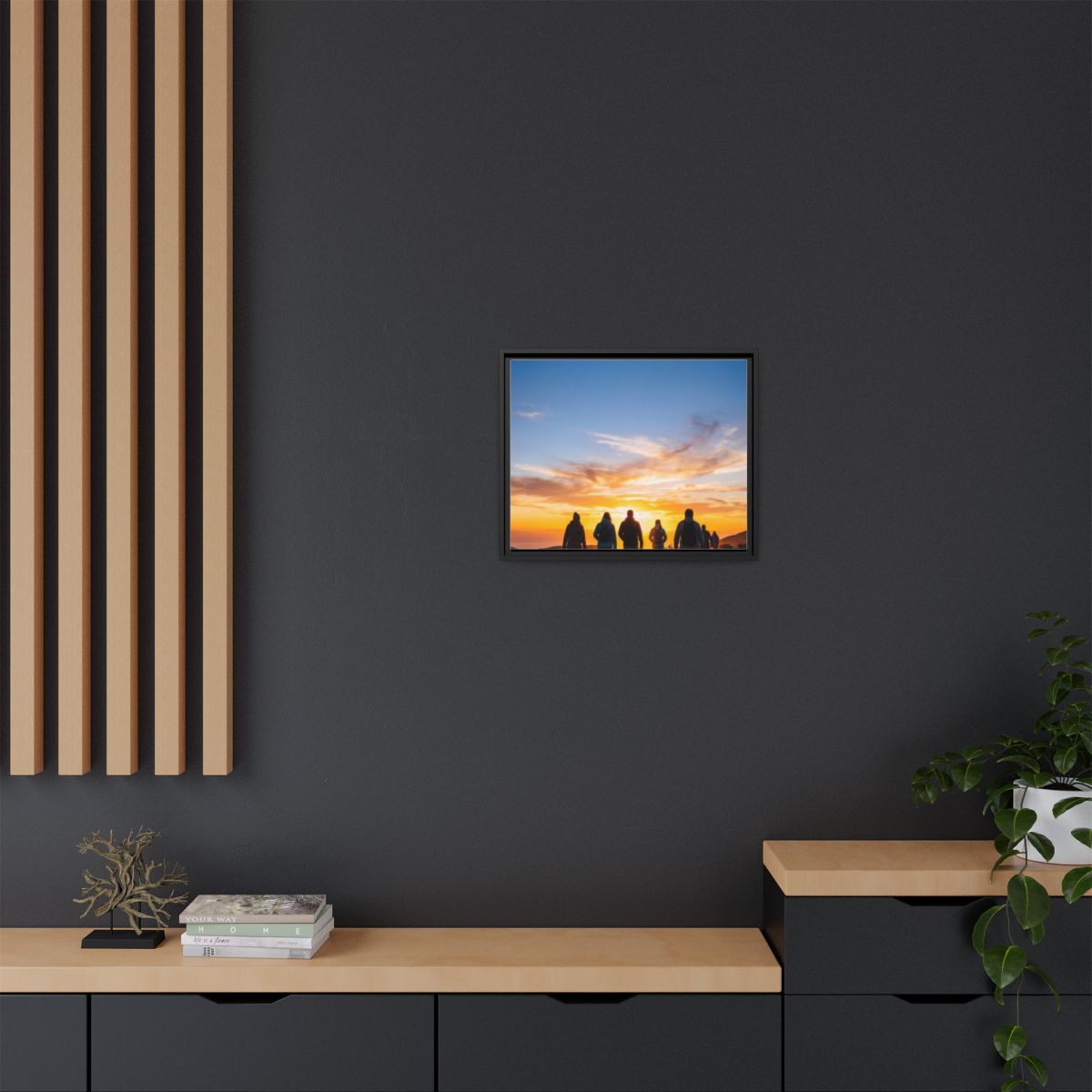 Framed Matte Canvas - Radiant Sunset Art — Black / 1.25"