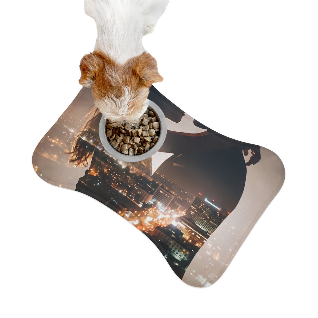 Pet Feeding Mat - Midnight City Silhouette | Echovira...