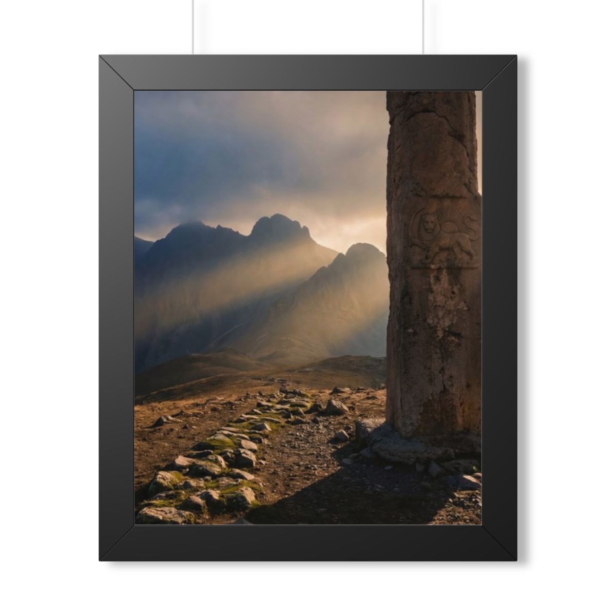 Framed Vertical Poster - Mystic Monolith Ancient Persian......