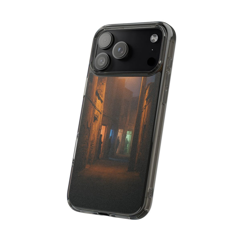 Clear Impact-Resistant Case - Night Alley iPhone Glow |...