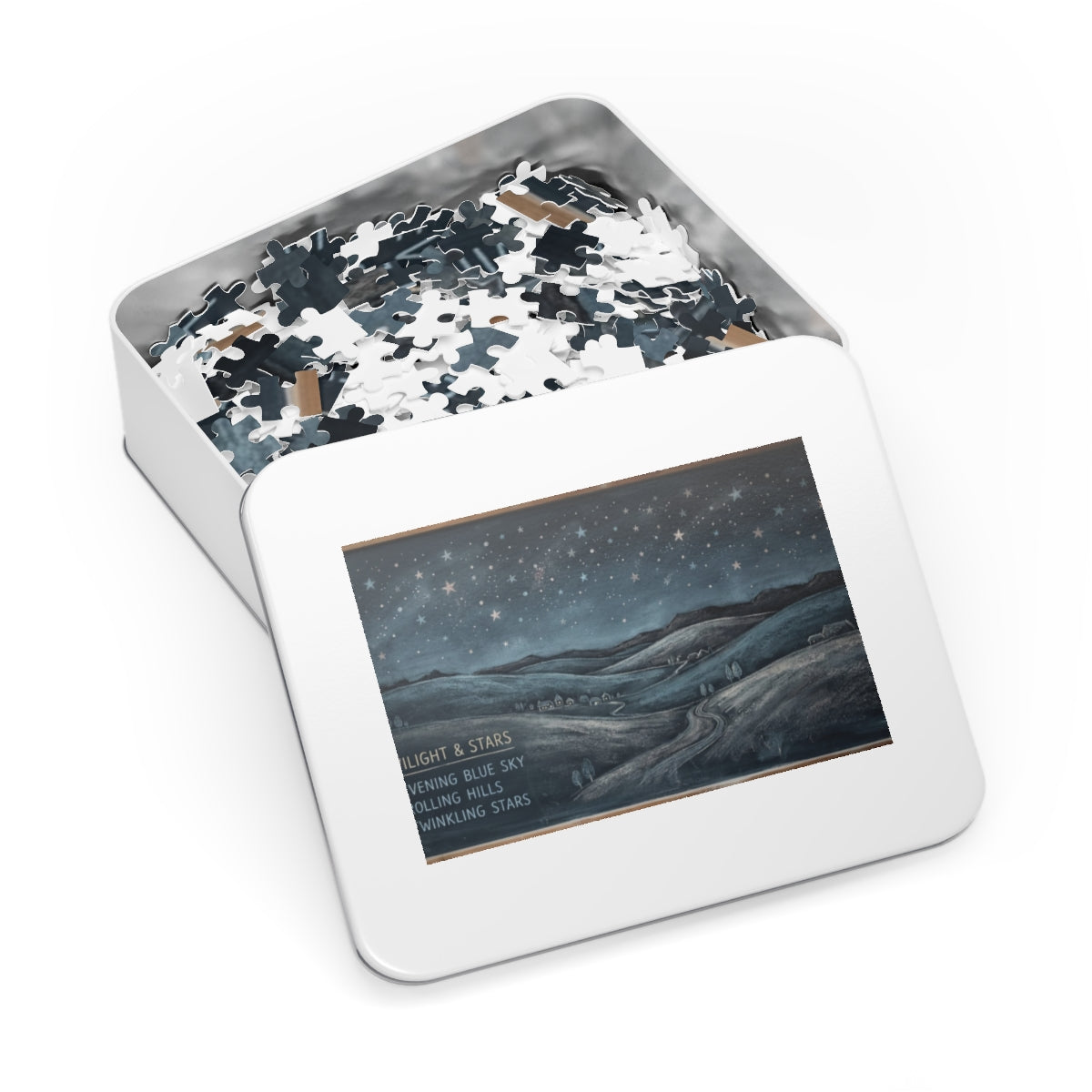 Jigsaw Puzzle with Tin - Twilight Hills Night (30, 110, 252...
