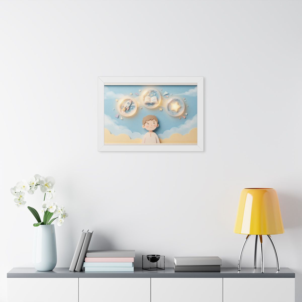 Framed Horizontal Poster - Sky Wonder — White (14×11, 16×12...