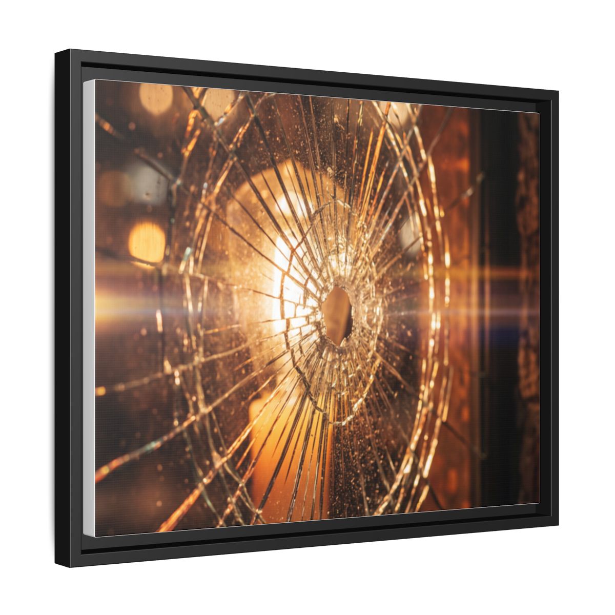 Framed Matte Canvas - Amber Glow — Black / 1.25"