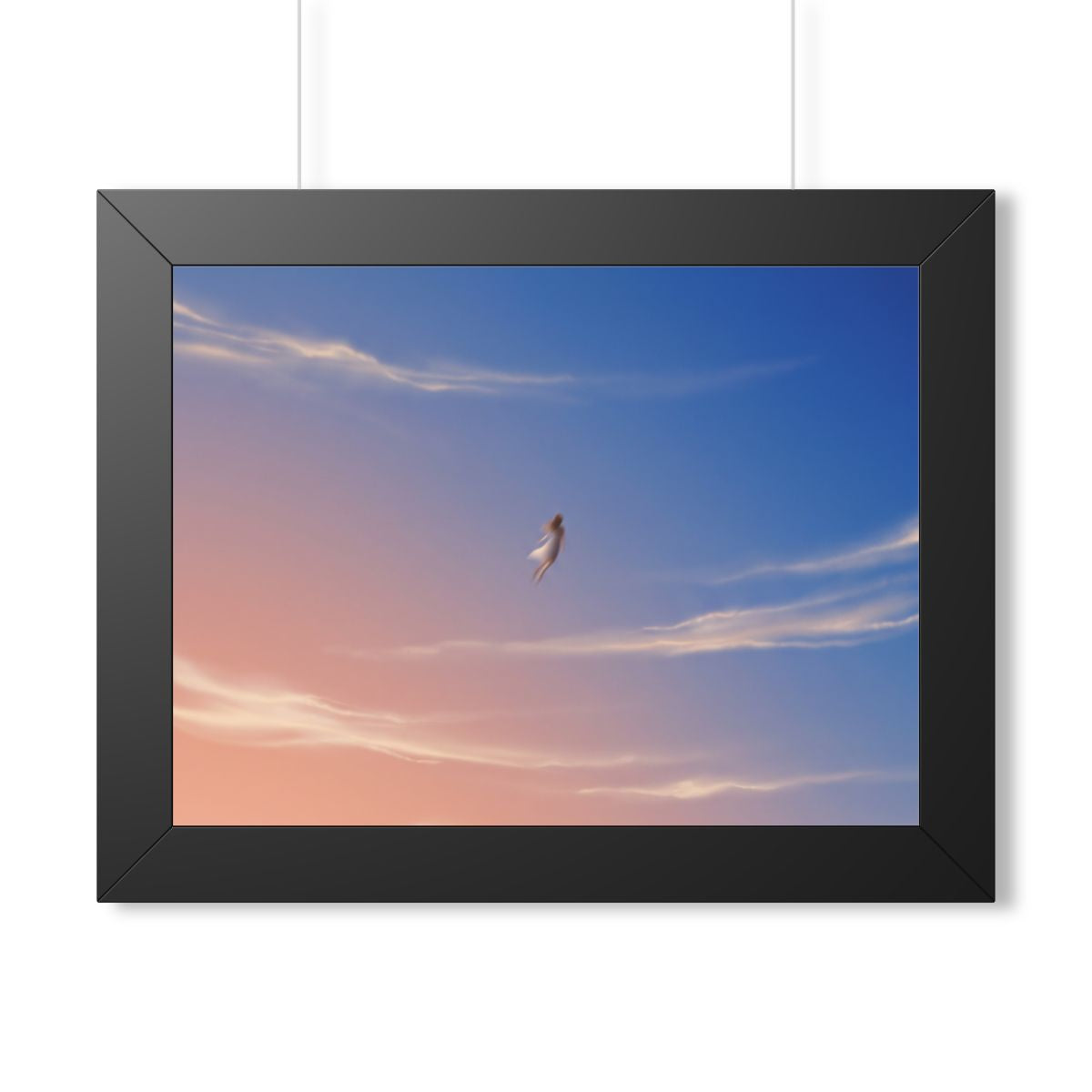 Framed Horizontal Poster - Horizon Sky Calm — Black (14×11...
