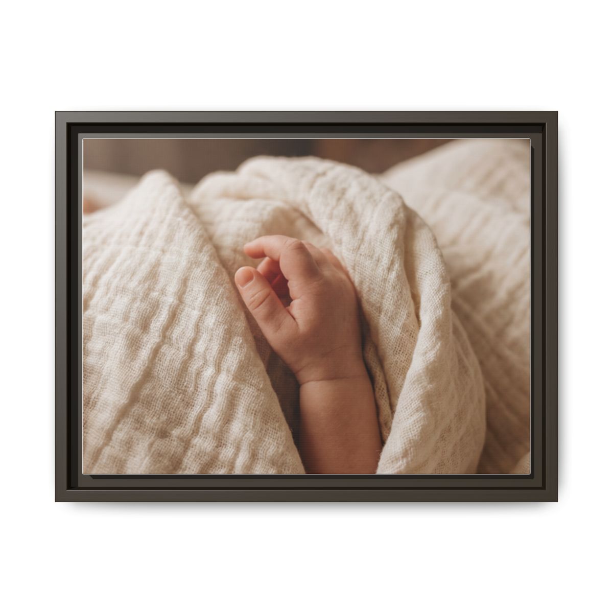 Framed Matte Canvas - Neutral Nursery — Espresso / 1.25"