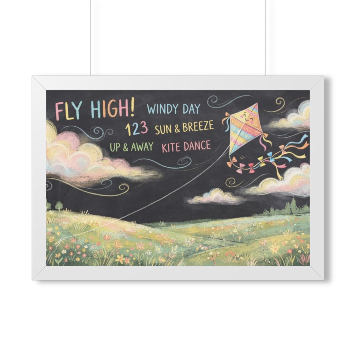 Framed Horizontal Poster - Breeze Meadow — White (14×11... |...