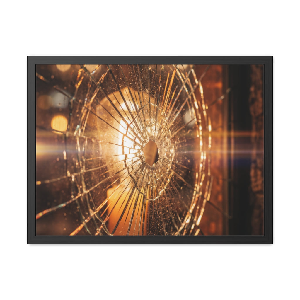 Framed Poster - Moody Fractured Glass — Landscape