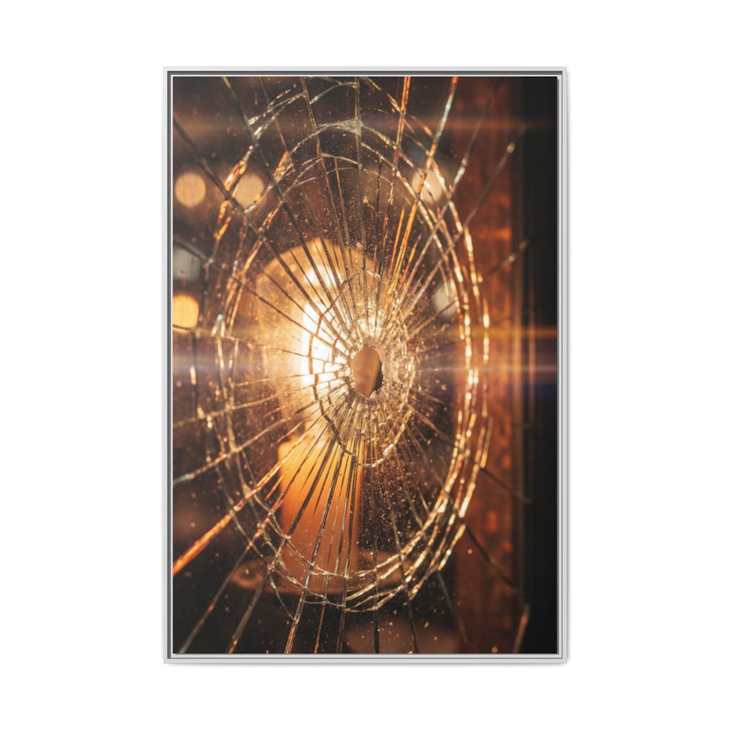 Matte Canvas, Framed - Golden Fractured Art — White / 1.25"...