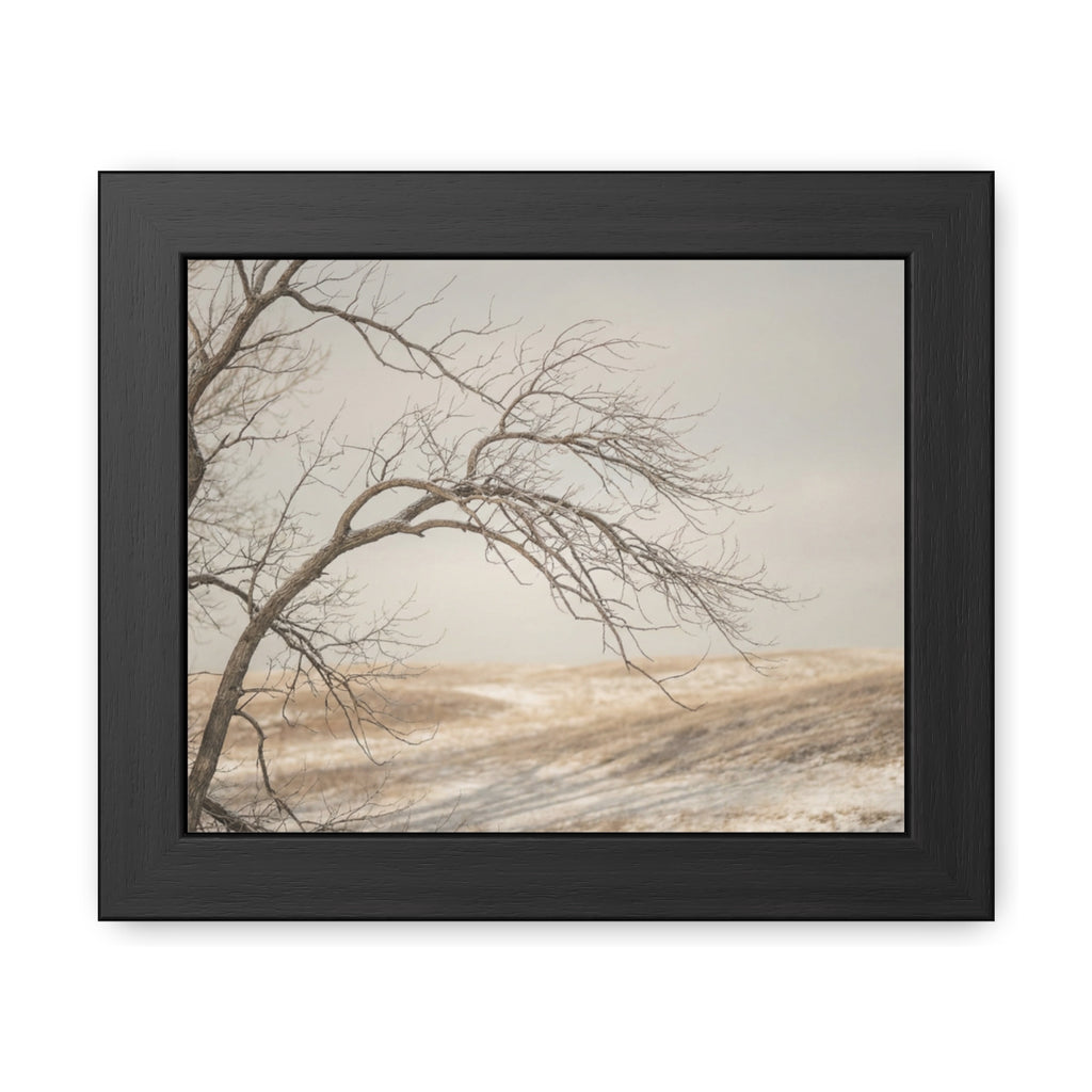 Framed Poster - Minimalist Winter Tree — Landscape