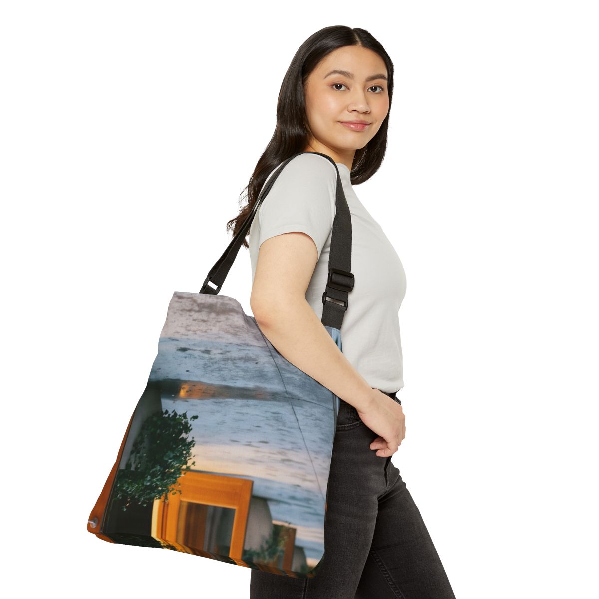 Adjustable Tote Bag - Twilight Walkway | Echovira Gallery