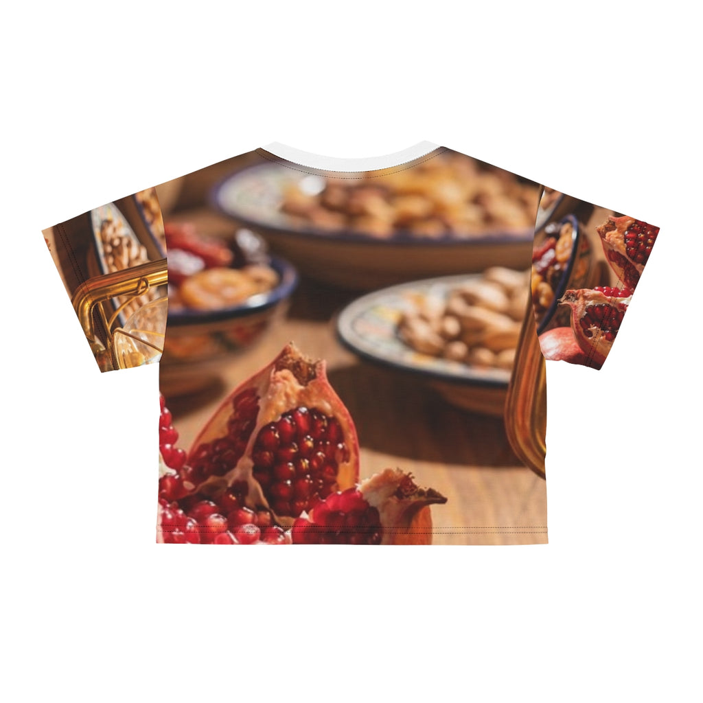 Crop Tee - Amber Harvest Feast | Echovira Gallery