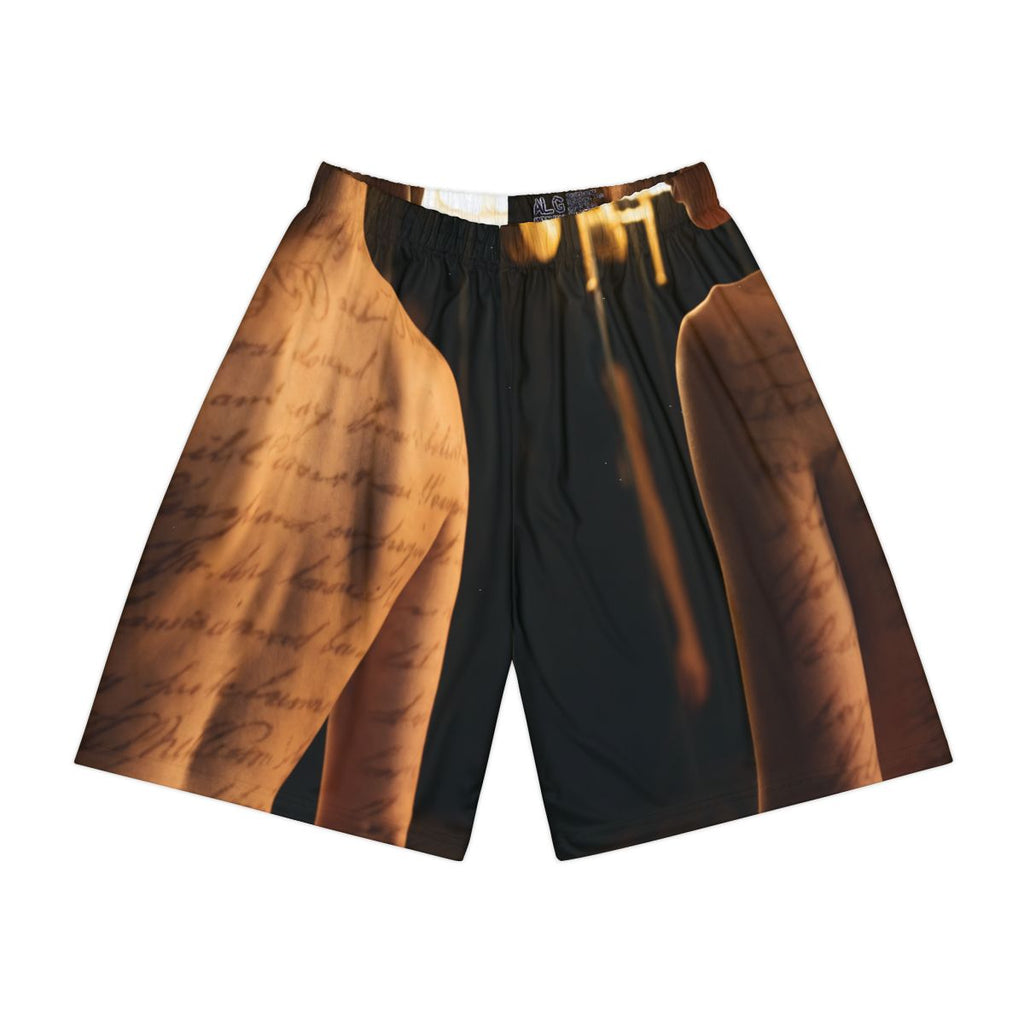 Men's Sports Shorts - Scribed Shadows Moody Calligraphy... |...