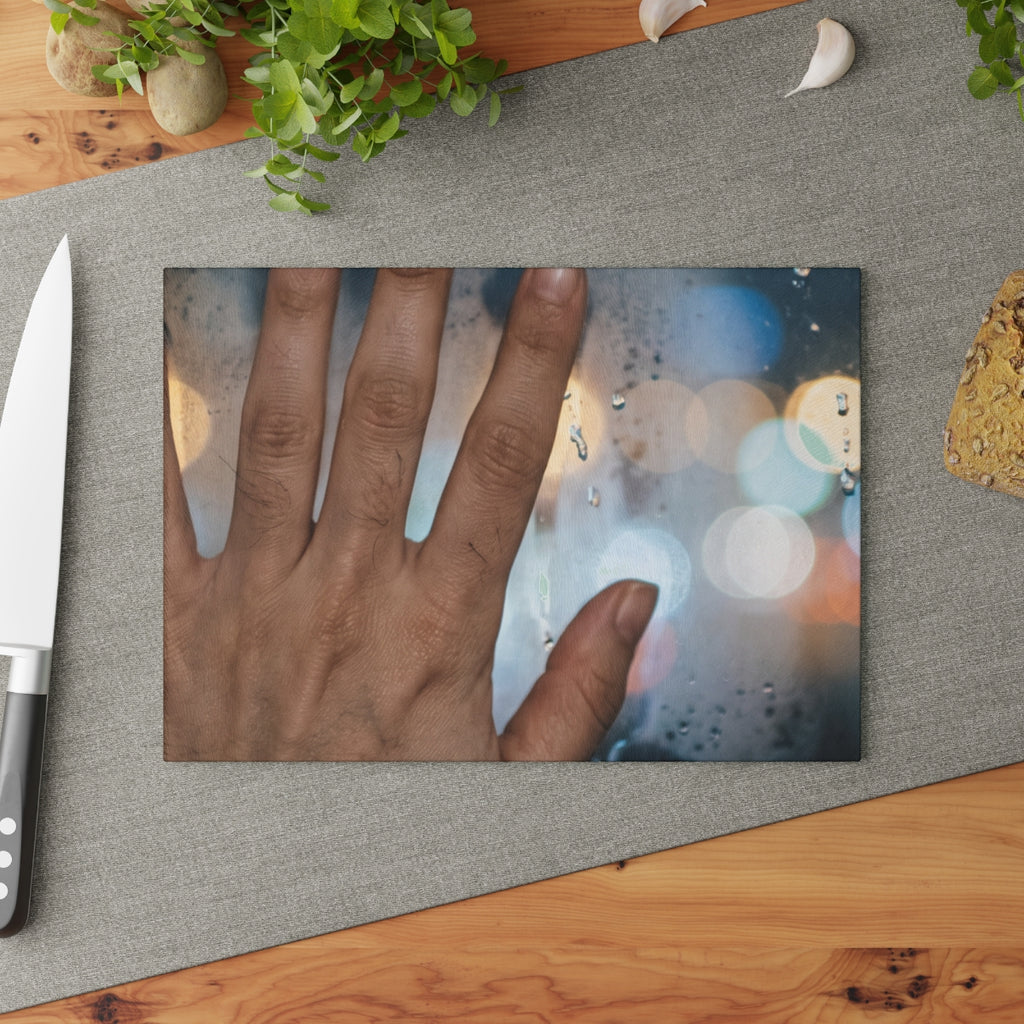 Rainy City Window Glass Cutting Board