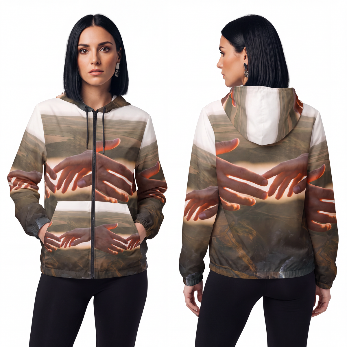 Unisex Windbreaker Jacket - The Infinite Touch | Ethereal......