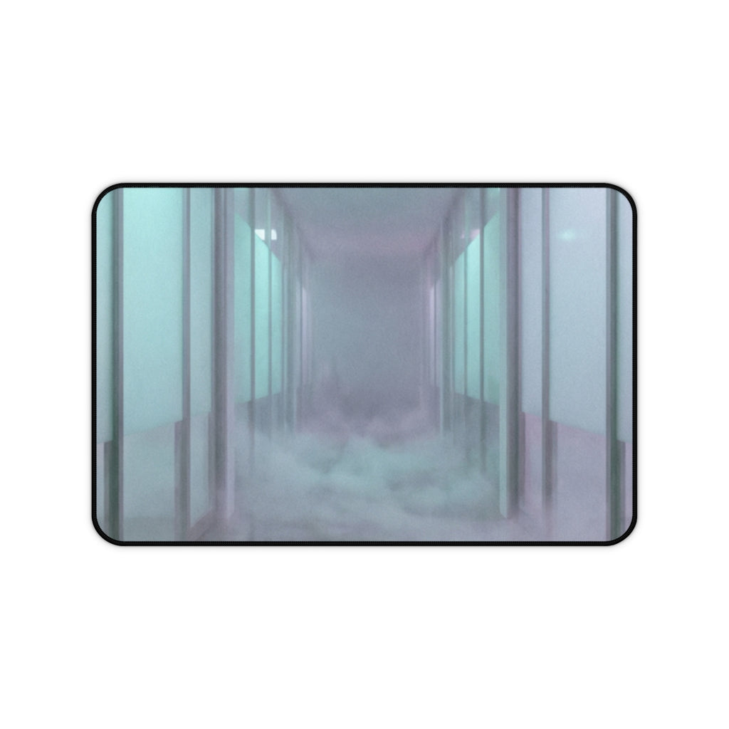Desk Mat - Liminal Corridor Fog Art Print | Echovira Gallery