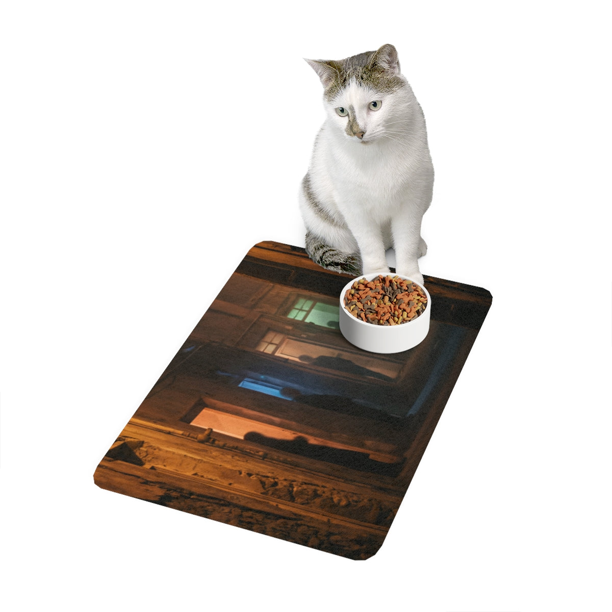 Pet Food Mat - Shadowed Alleyway Mystery Art Print |...