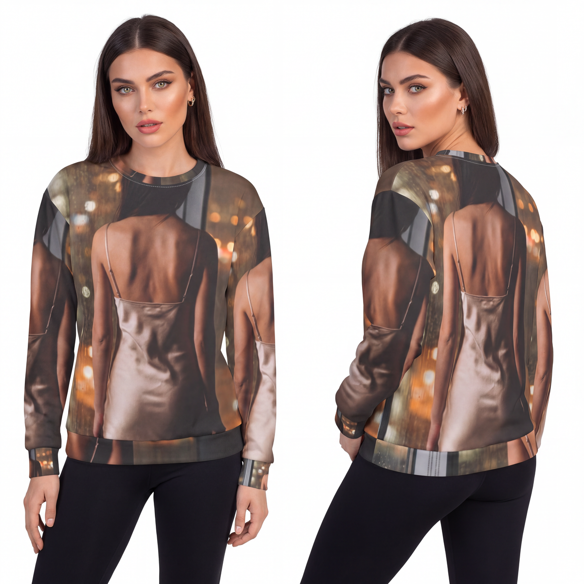 Unisex Sweatshirt - Rainy City Lights | Echovira Gallery