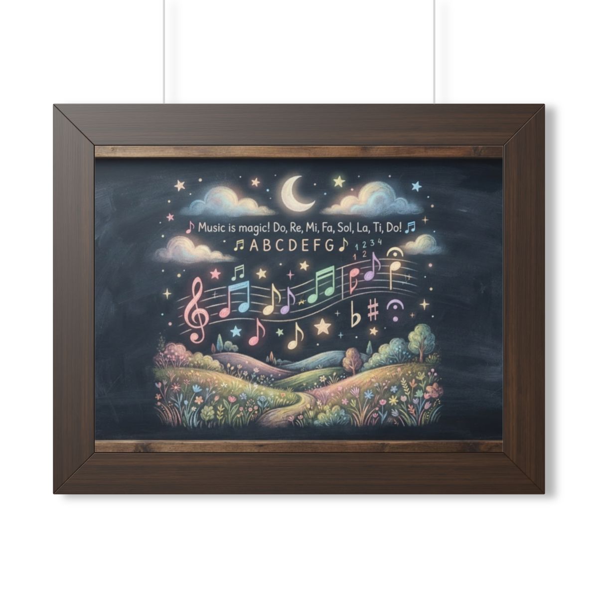 Framed Horizontal Poster - Melody Meadows — Walnut (14×11......