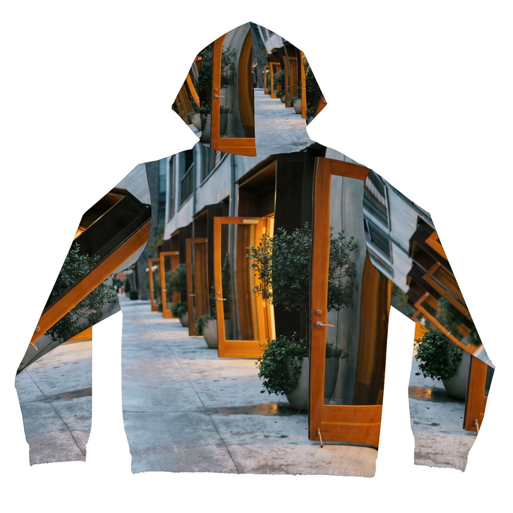 Women's Full-Zip Hoodie - Twilight Courtyard | Echovira...