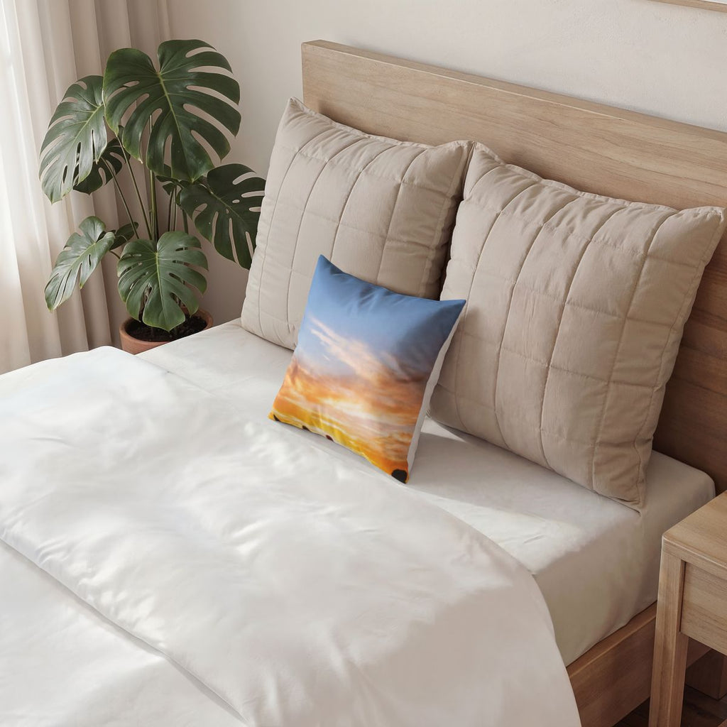 Poly Velvet Pillow - Sunset Mountain | Echovira Gallery