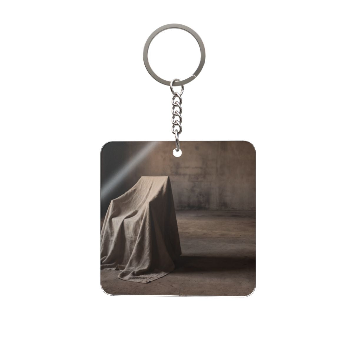 Square Keychain - Brutalist Detail