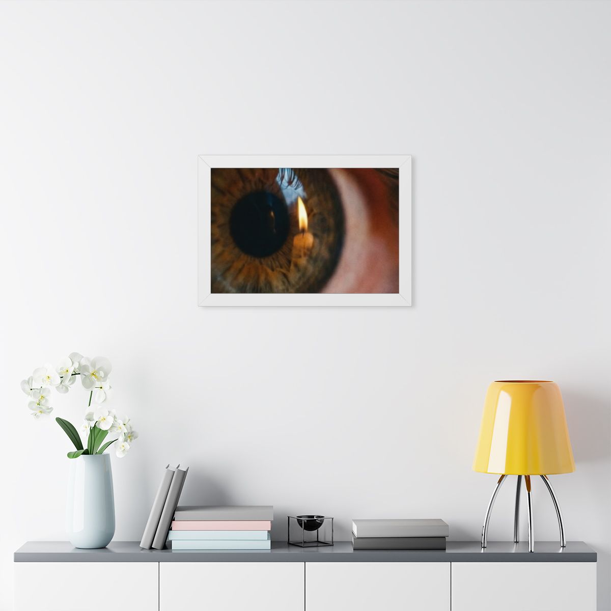 Framed Horizontal Poster - Amber Iris Reflection Fine Art......