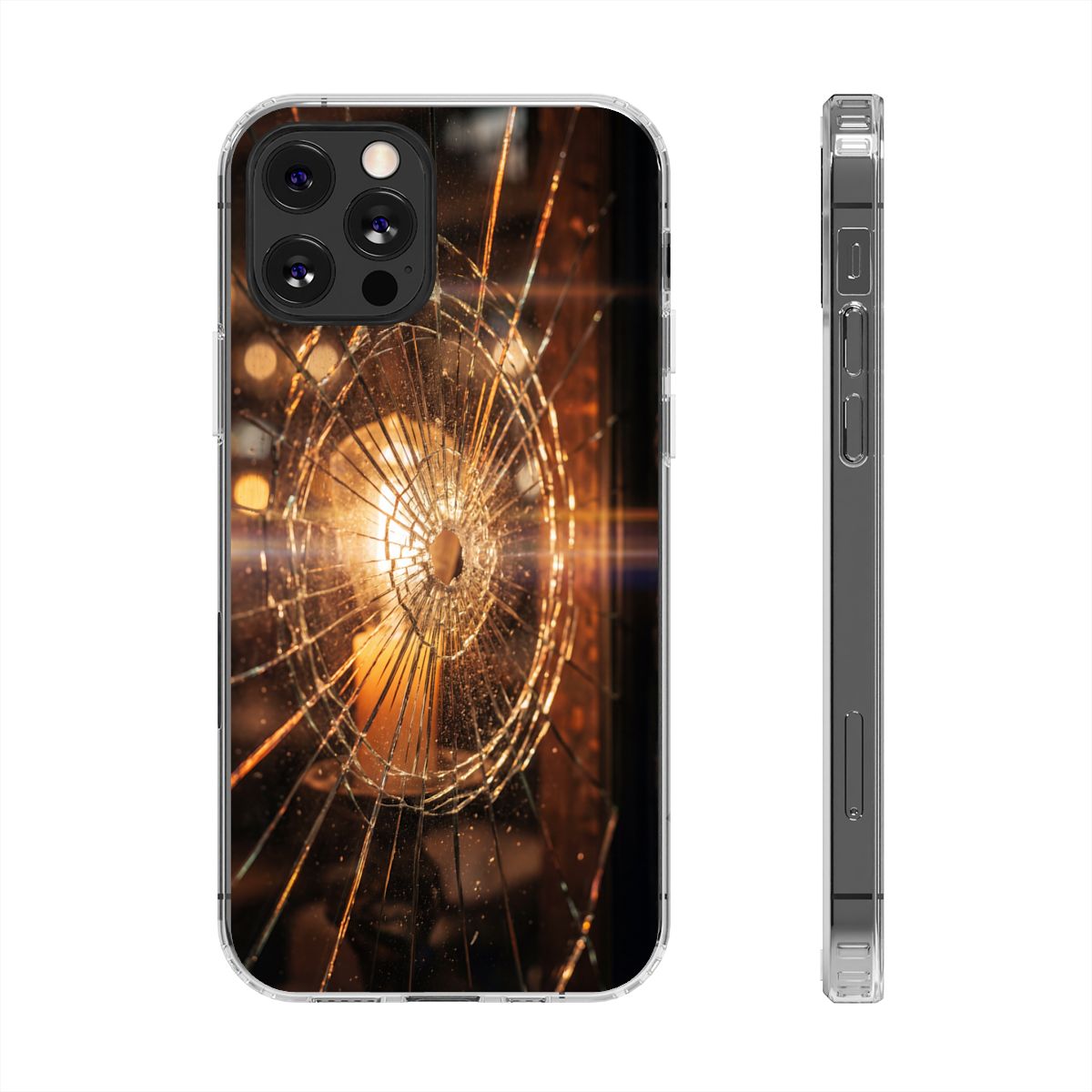 Clear Impact-Resistant Case - Fractured Glow