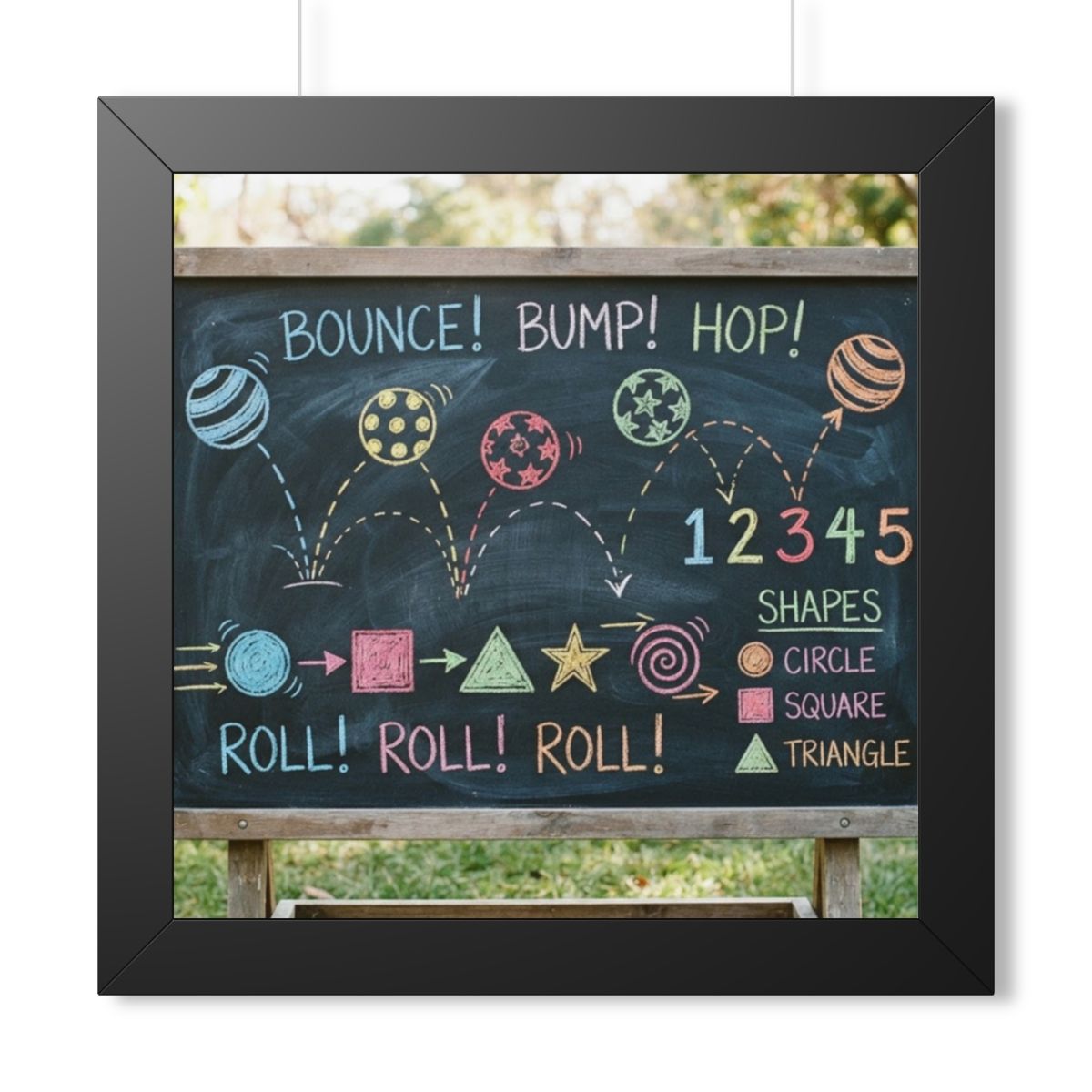Framed Vertical Poster - Chalkboard Playground — Black... |...
