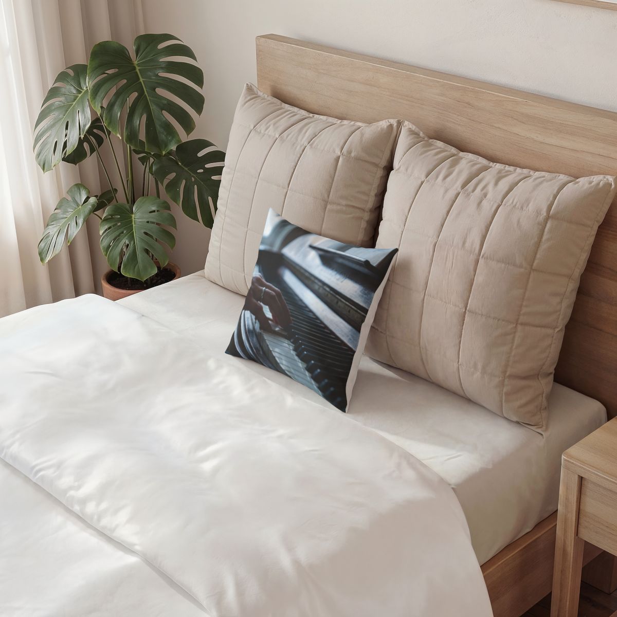 Poly Velvet Pillow - Pianist Nocturne | Echovira Gallery