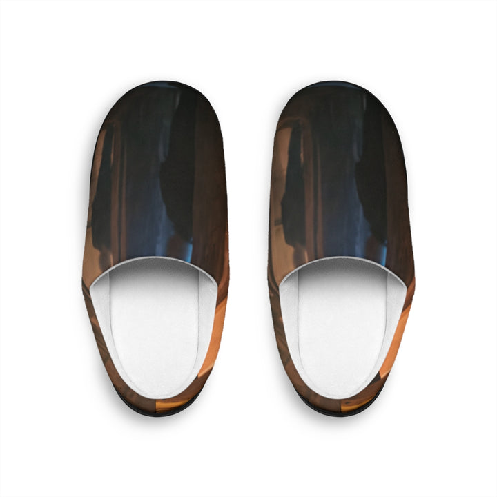 Men's Indoor Slippers - Shadowed Alleyway Mystery Art Print