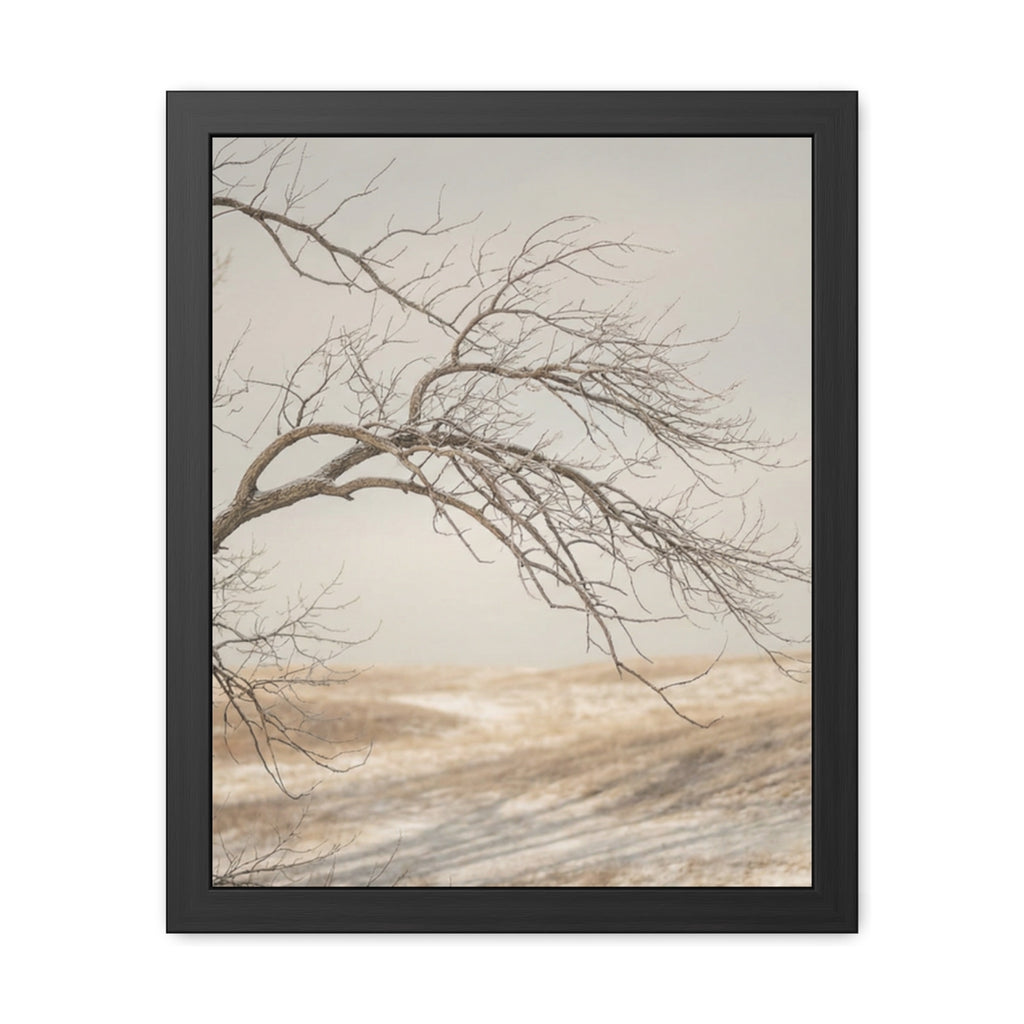 Framed Poster - Minimalist Winter Tree — Portrait