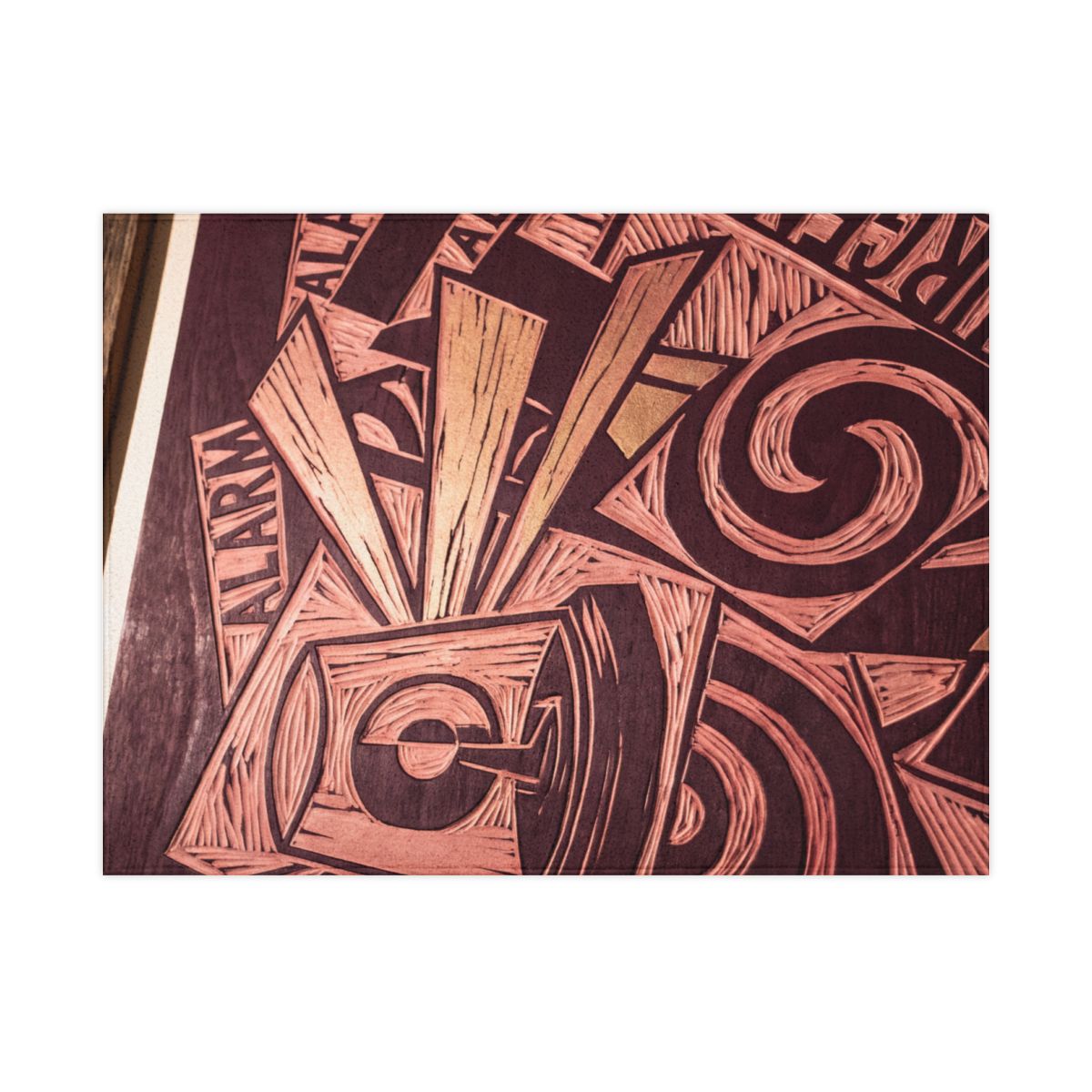 Constructivist Relief Woodcut Toddler Blanket